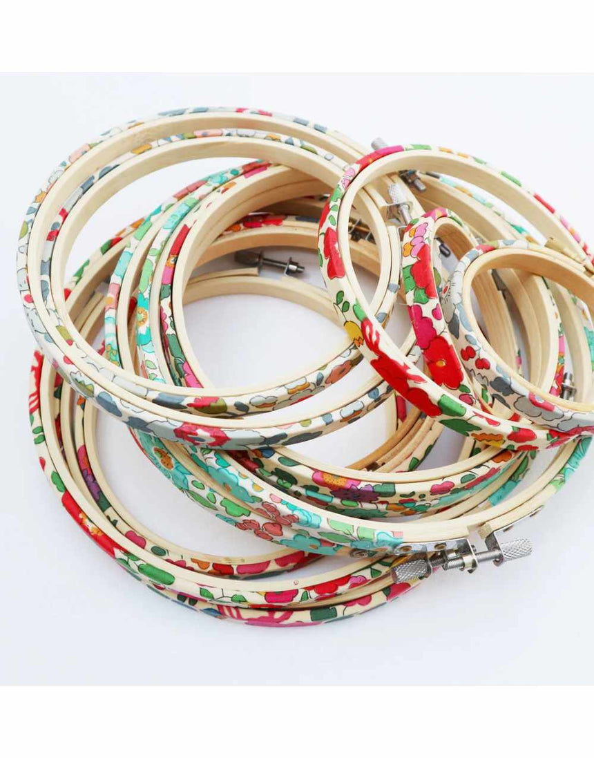 Liberty Fabric Covered Embroidery Hoops 6"