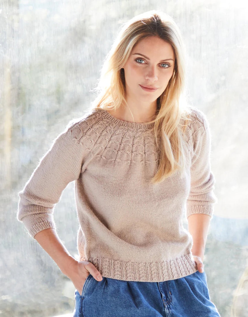 Lucienne Yoke Jumper Knitting Pattern for ColourLab DK Yarn