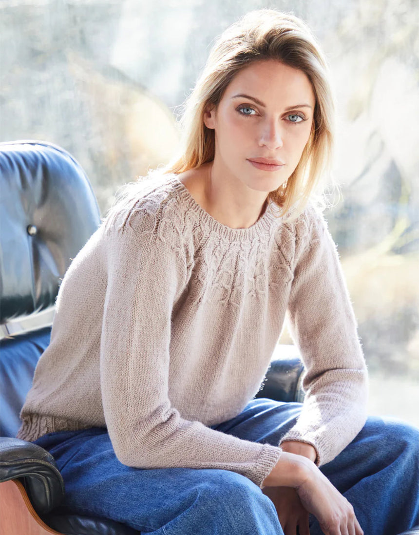 Lucienne Yoke Jumper Knitting Pattern for ColourLab DK Yarn