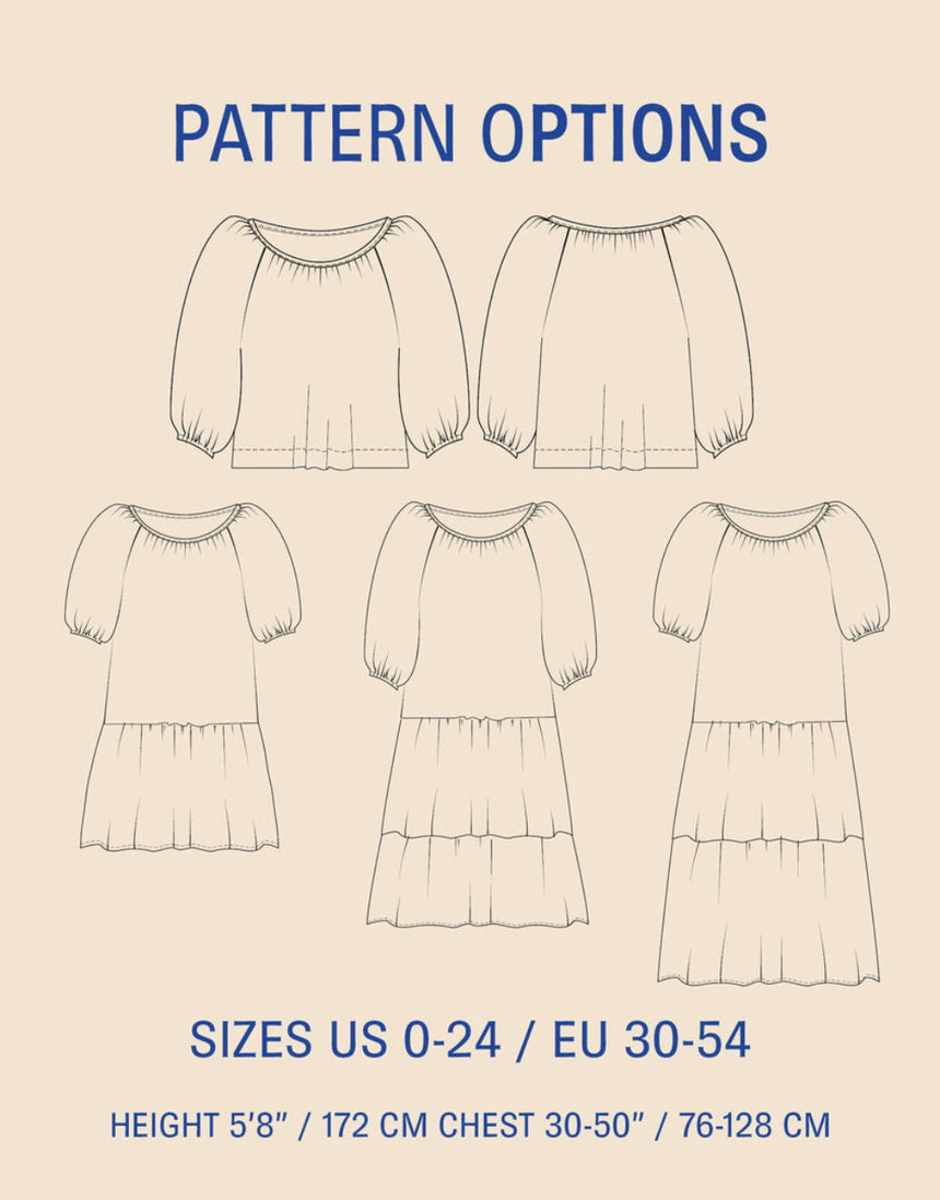 Moira Blouse & Dress Sewing Pattern, Wardrobe by Me