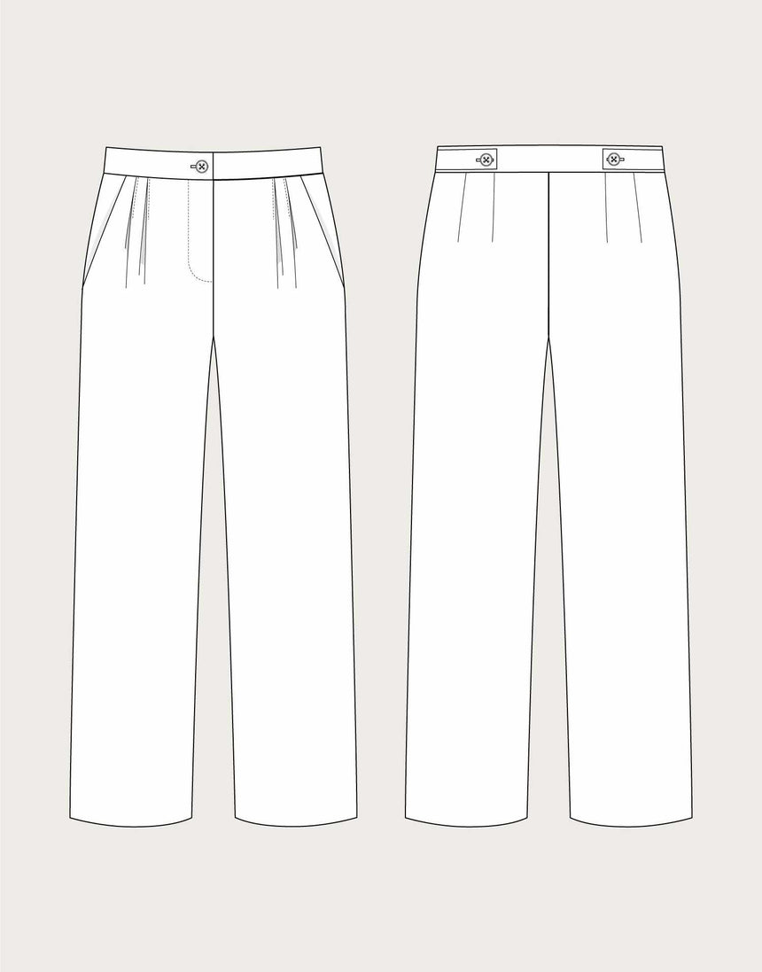 High-Waisted Trousers Sewing Pattern, The Assembly Line