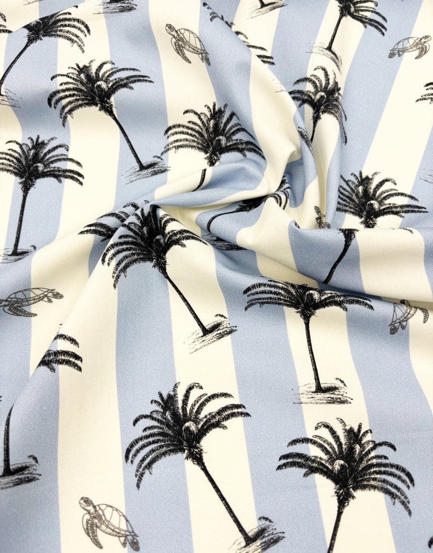 Palm Cove Stripe Cotton Poplin Fabric