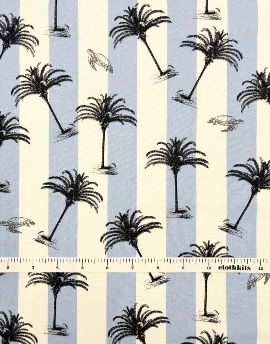 Palm Cove Stripe Cotton Poplin Fabric