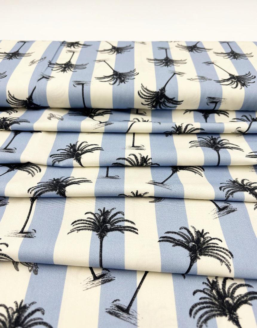 Palm Cove Stripe Cotton Poplin Fabric