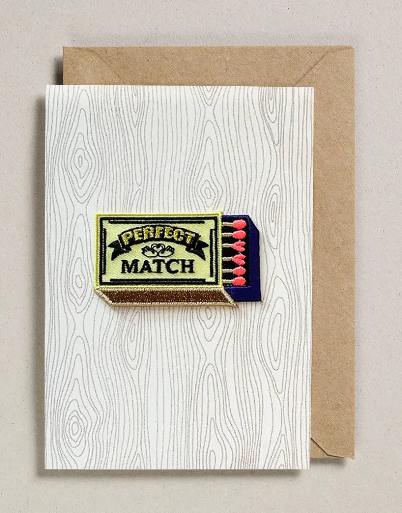 Perfect Match Iron on Patch Greeting Card, Petra Boase