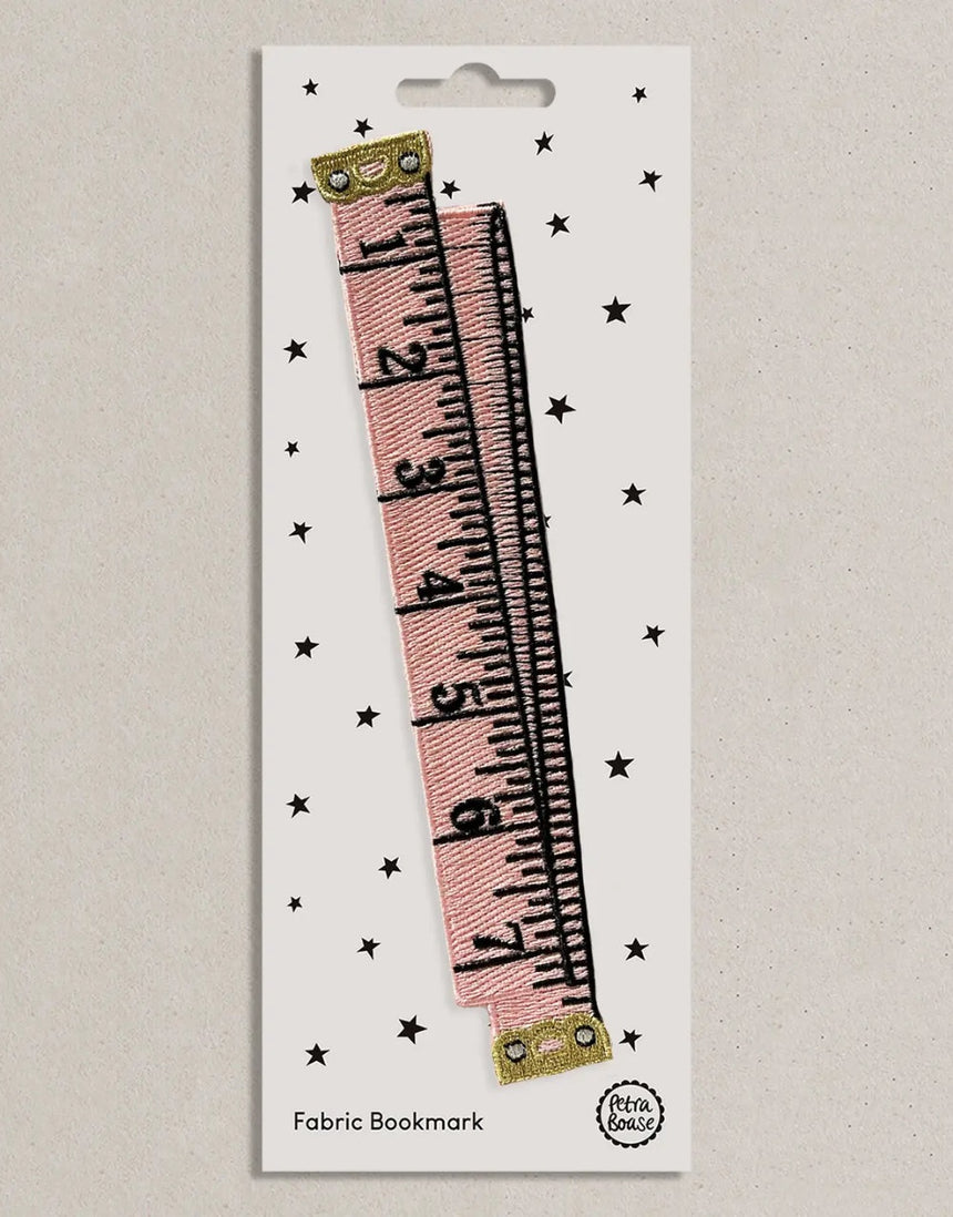 Pink Tape Measure Embroidered Bookmark, Petra Boase