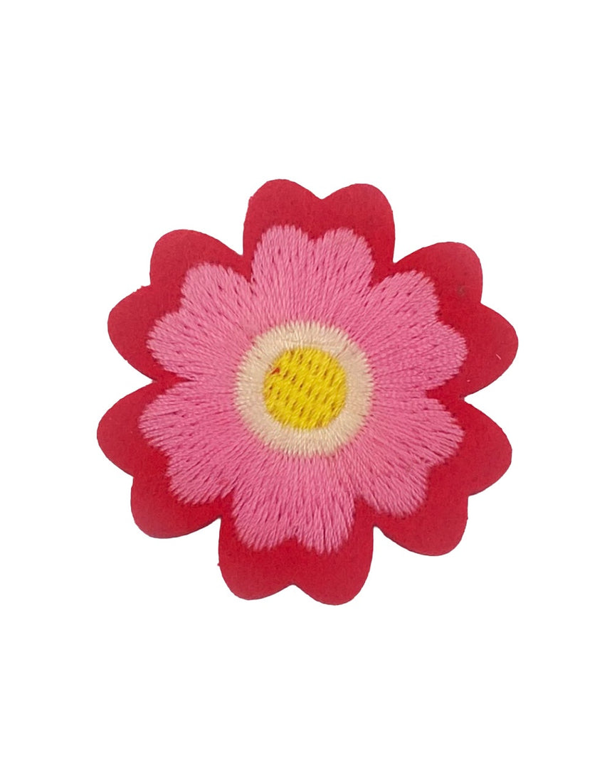 Red & Pink Retro Flower Iron on Patch