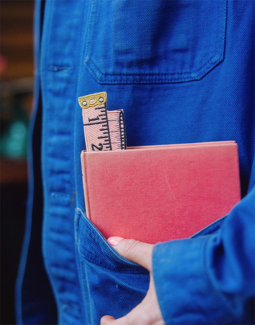 Pink Tape Measure Embroidered Bookmark, Petra Boase