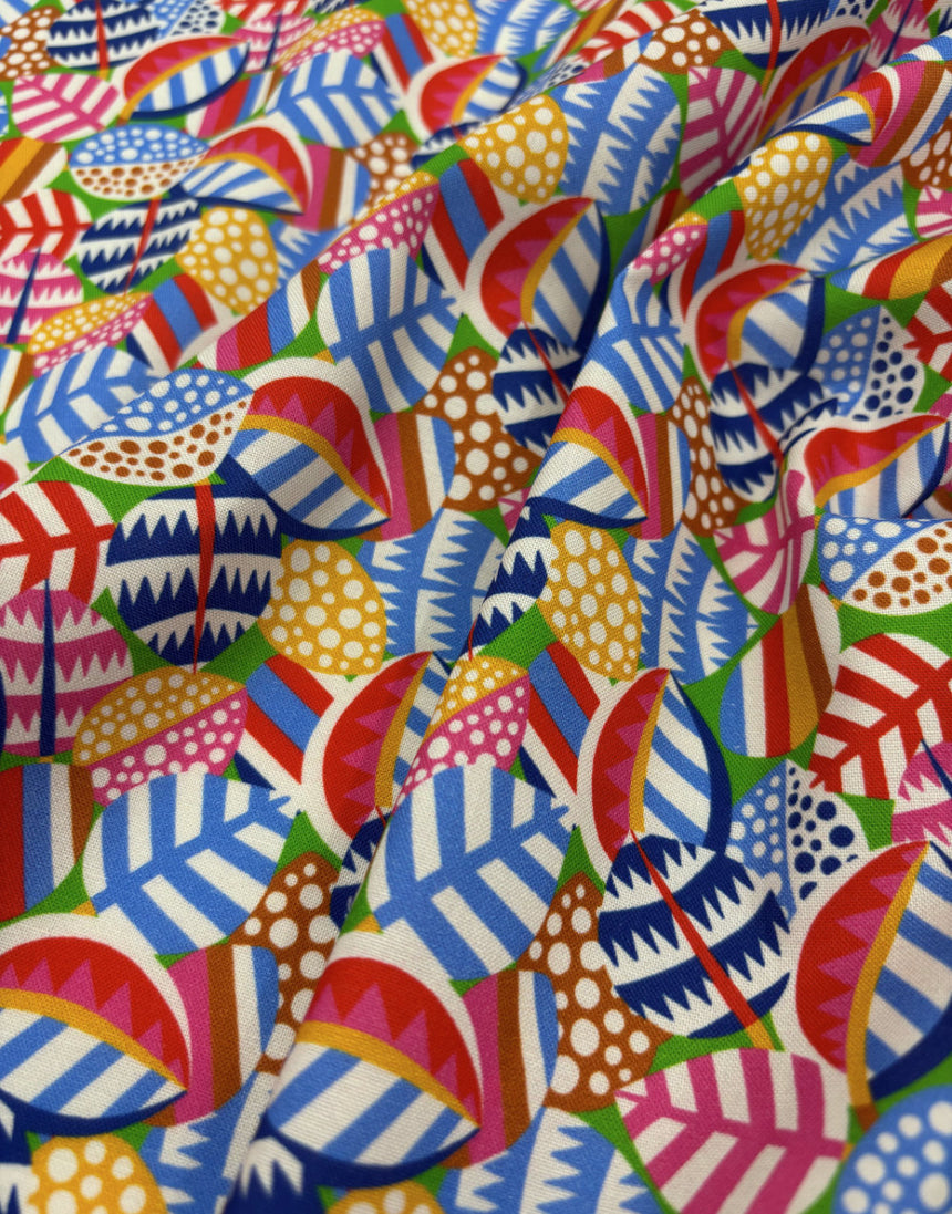 Pop Leaves Quilting Cotton Fabric, Primavera by Sholto Drumlanrig Thread & Ink Studio