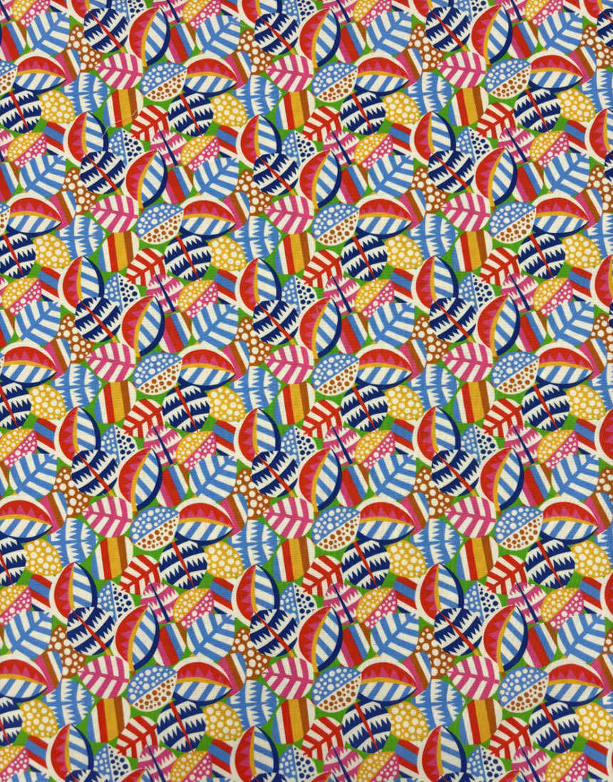 Pop Leaves Quilting Cotton Fabric, Primavera by Sholto Drumlanrig Thread & Ink Studio