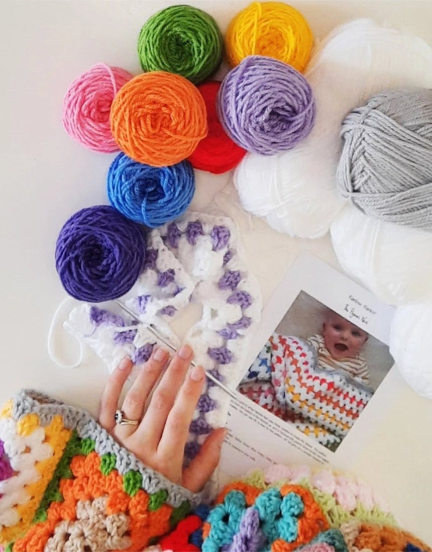 Rainbow Baby Blanket Crochet Kit, The Pigeon's Nest
