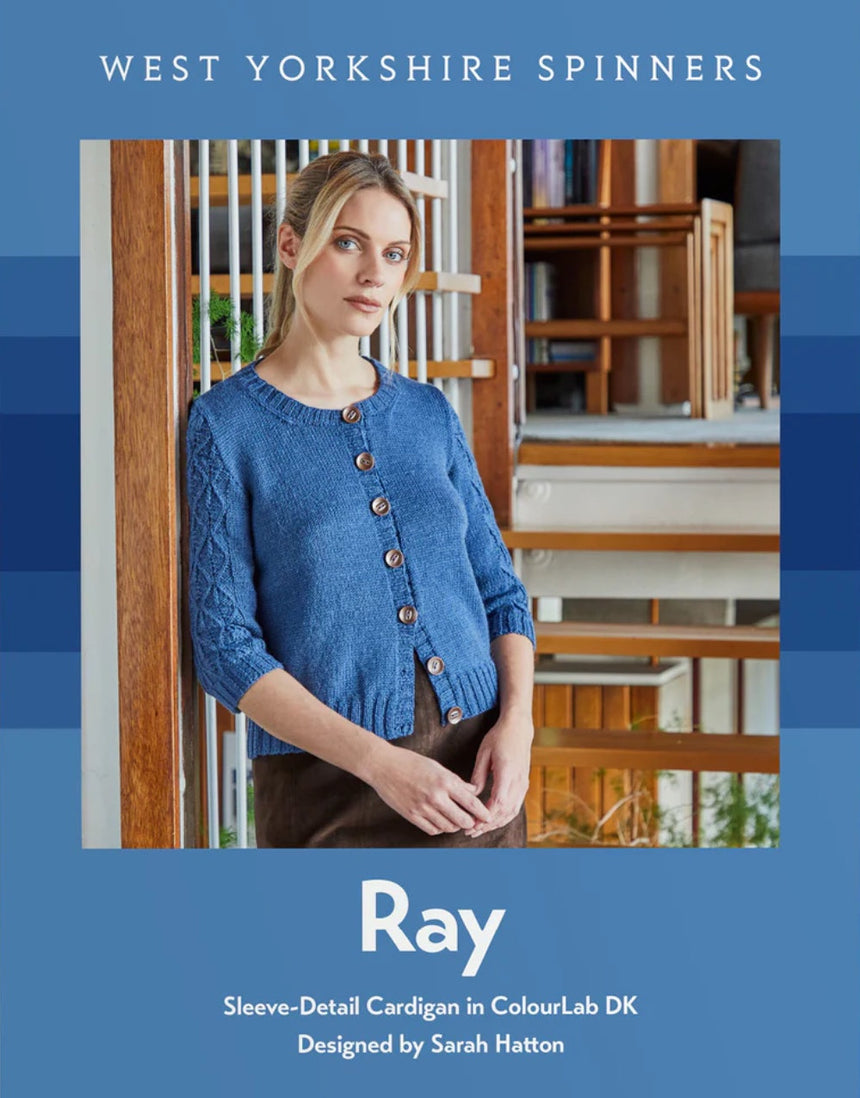 Ray Sleeve-Detail Cardigan Knitting Pattern for ColourLab DK Yarn