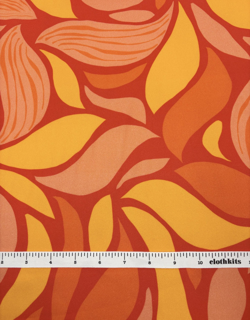 Sunburst Shapes Viscose Fabric, Light & Lush Viscose Fabric