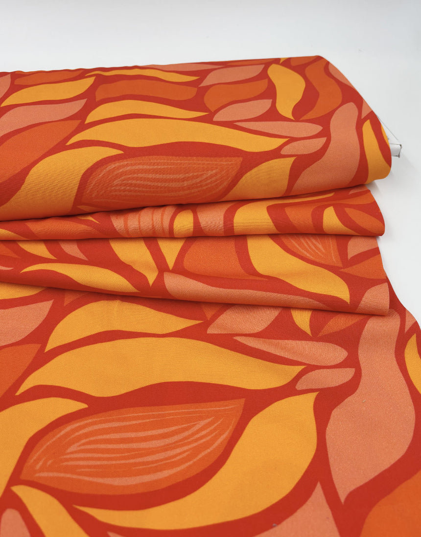 Sunburst Shapes Viscose Fabric, Light & Lush Viscose Fabric