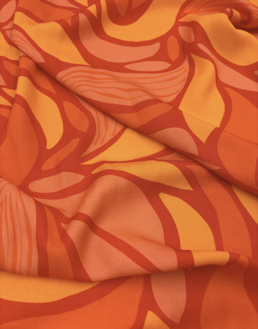 Sunburst Shapes Viscose Fabric, Light & Lush Viscose Fabric