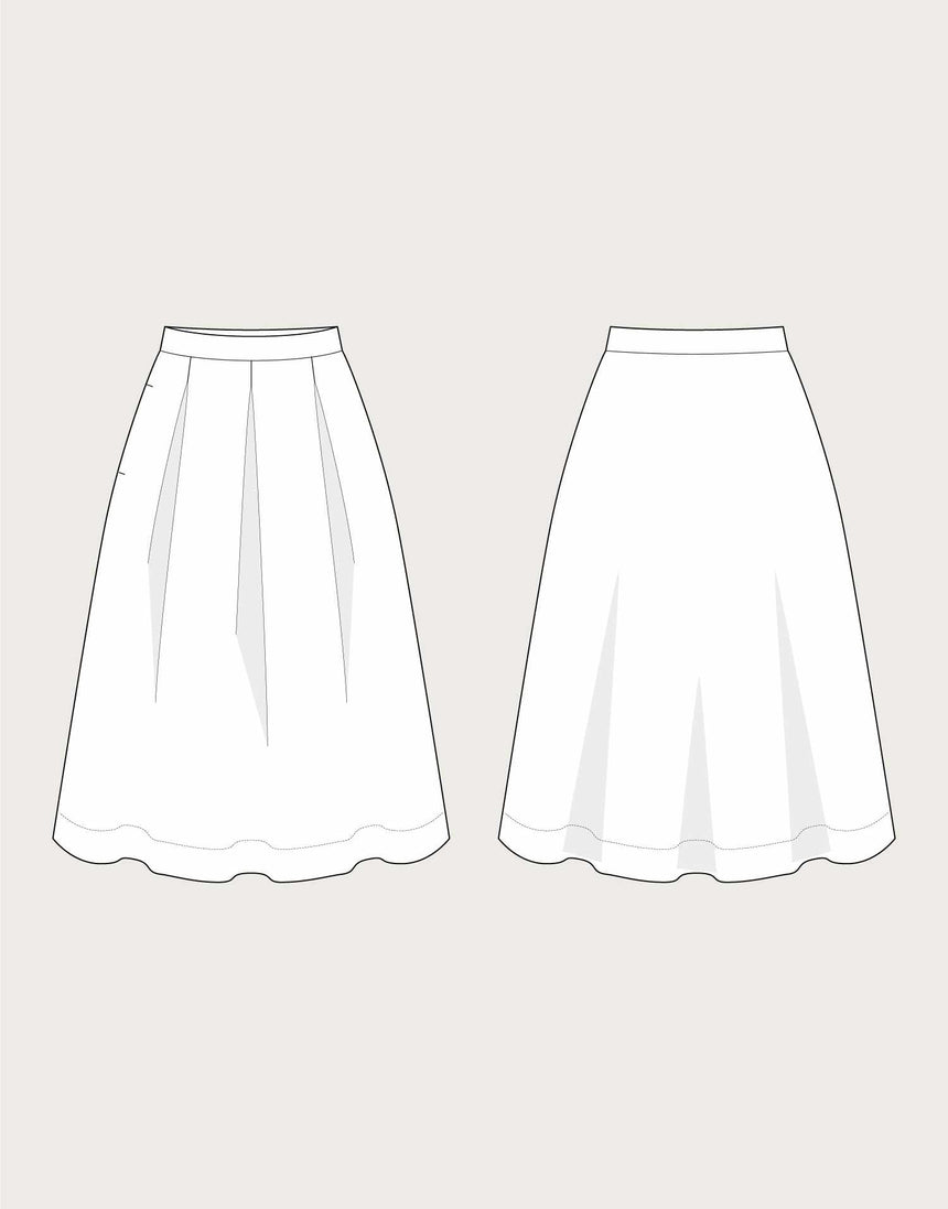 Three Pleat Skirt Sewing Pattern, The Assembly Line