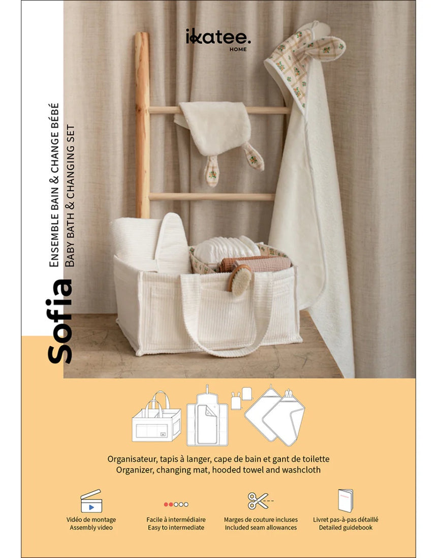 Sofia Baby Bath and Changing Accessories Paper Sewing Pattern, Ikatee
