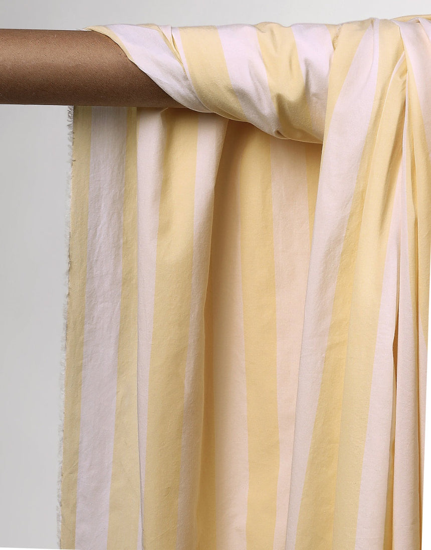 Vanilla Ice Stripes Cotton Poplin Fabric, Atelier Brunette (Copy)