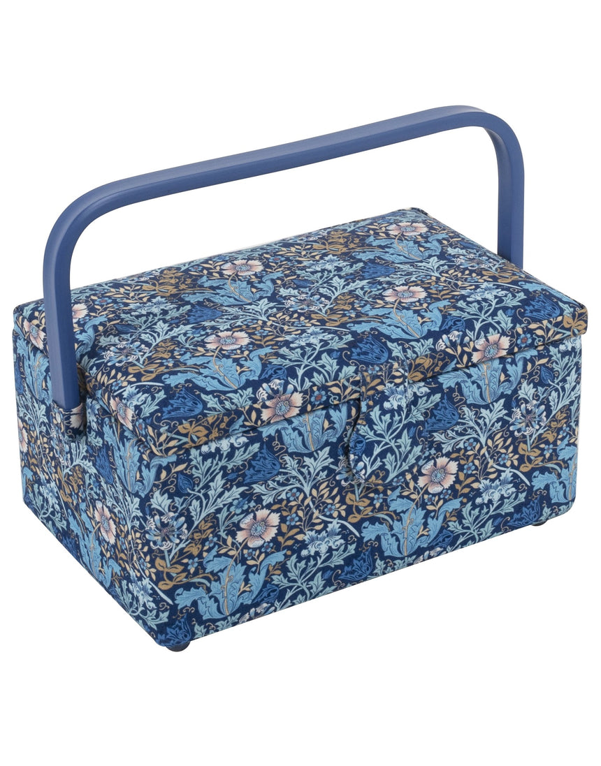 Medium Sized Sewing Box Woodblock Floral, Floral Arts and Crafts