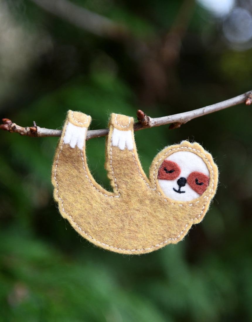 Sloth Finger Puppet Felt Craft Sewing Kit, Clara and Macy
