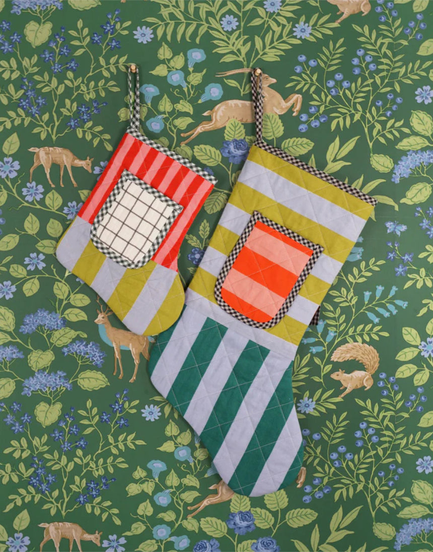 Quilted Pocket Stocking PDF Immediate Download Sewing Pattern, Matchy Matchy Sewing Club