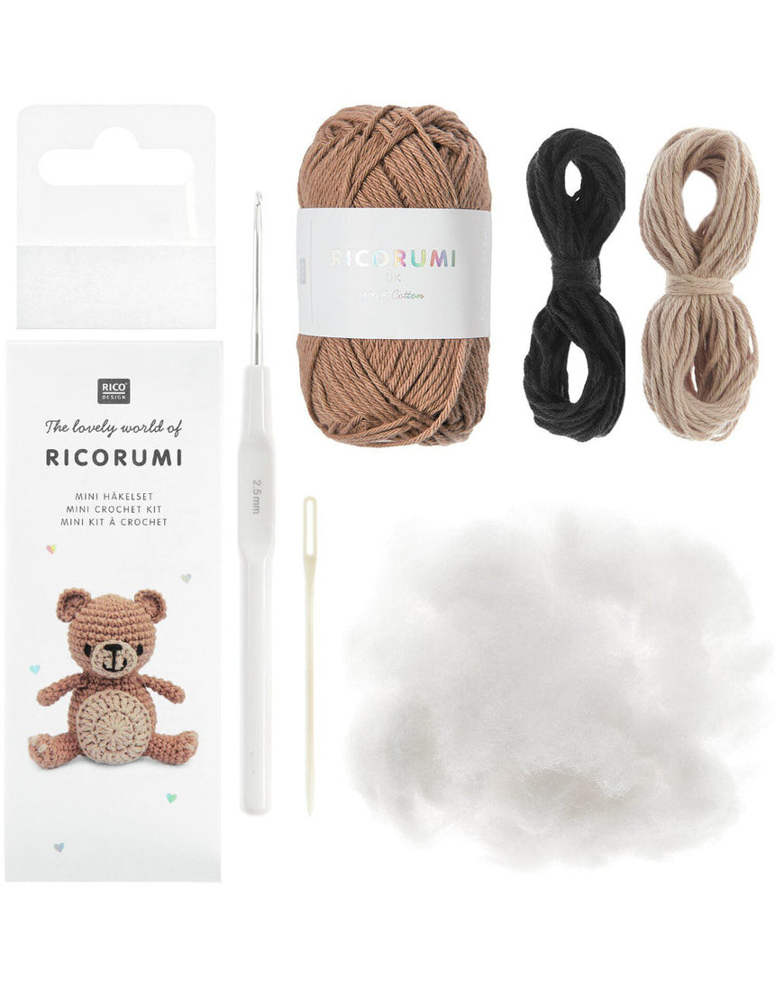 Mini Easy Crochet Teddy Kit, Ricorumi