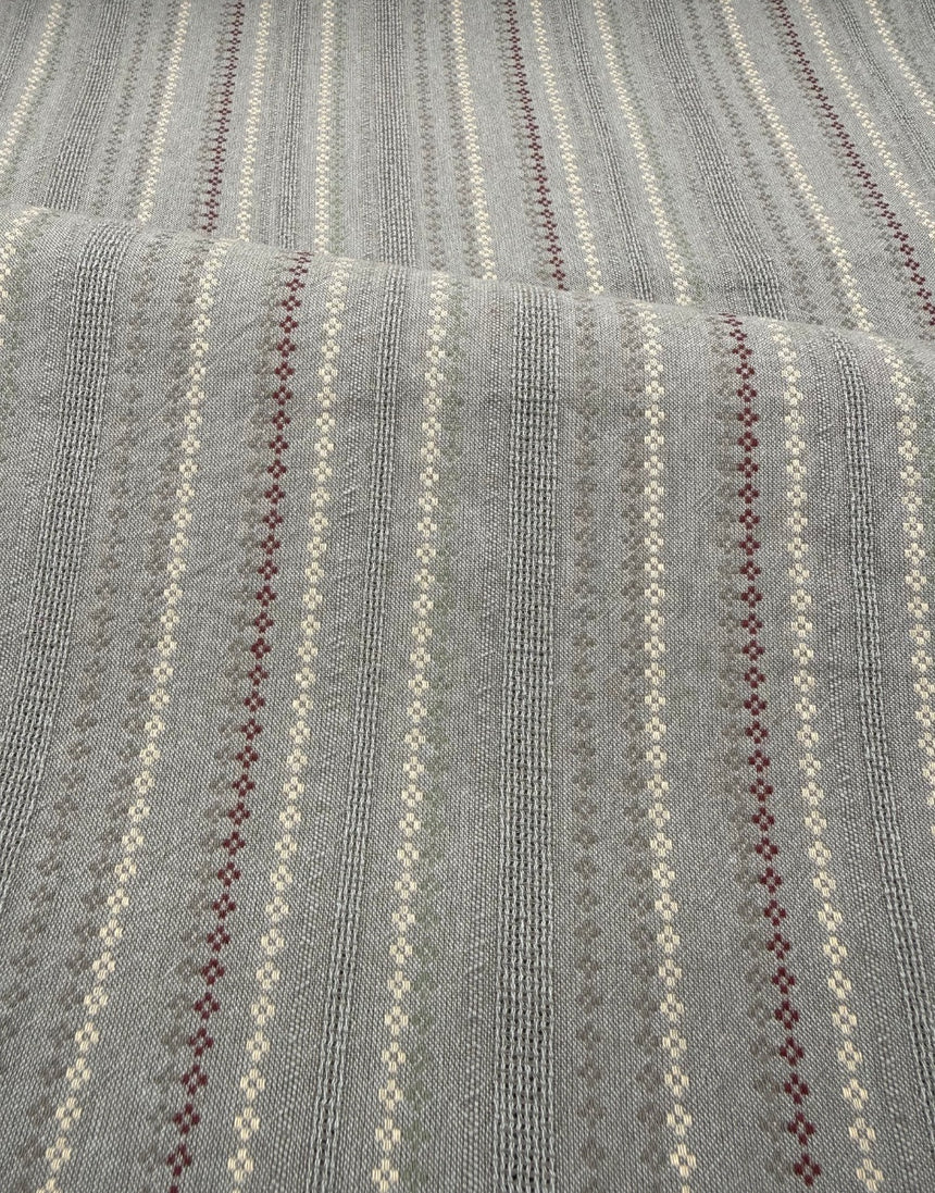 Tochio Yarn-Dyed Cotton Fabric, Sage Blossom Stripe