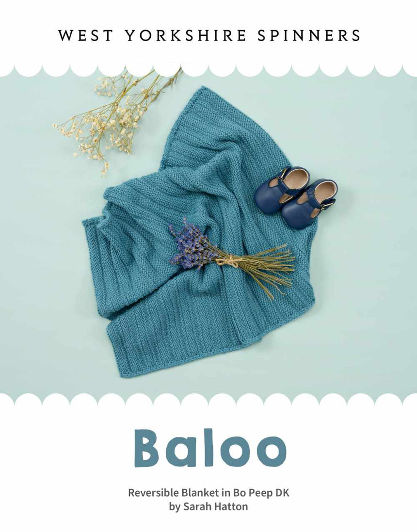 Baloo Reversible Blanket Knitting Pattern, Bo Peep DK Yarn