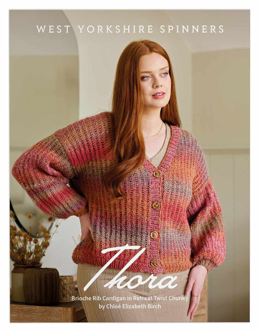 Thora Cardigan Knitting Pattern for Re:Treat Twist Chunky Yarn, Chloe Birch