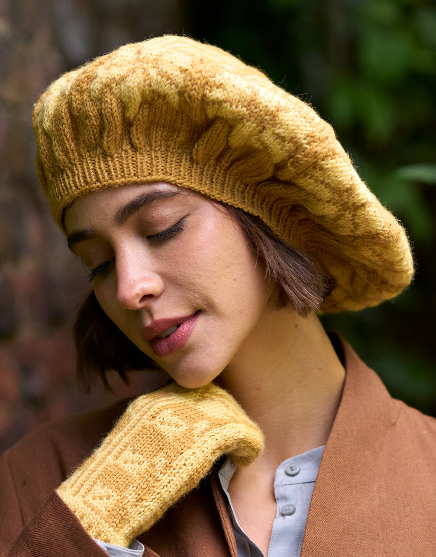 Arcadia Beret & Mittens Yarn & Pattern Knitting Kit, West Yorkshire Spinners
