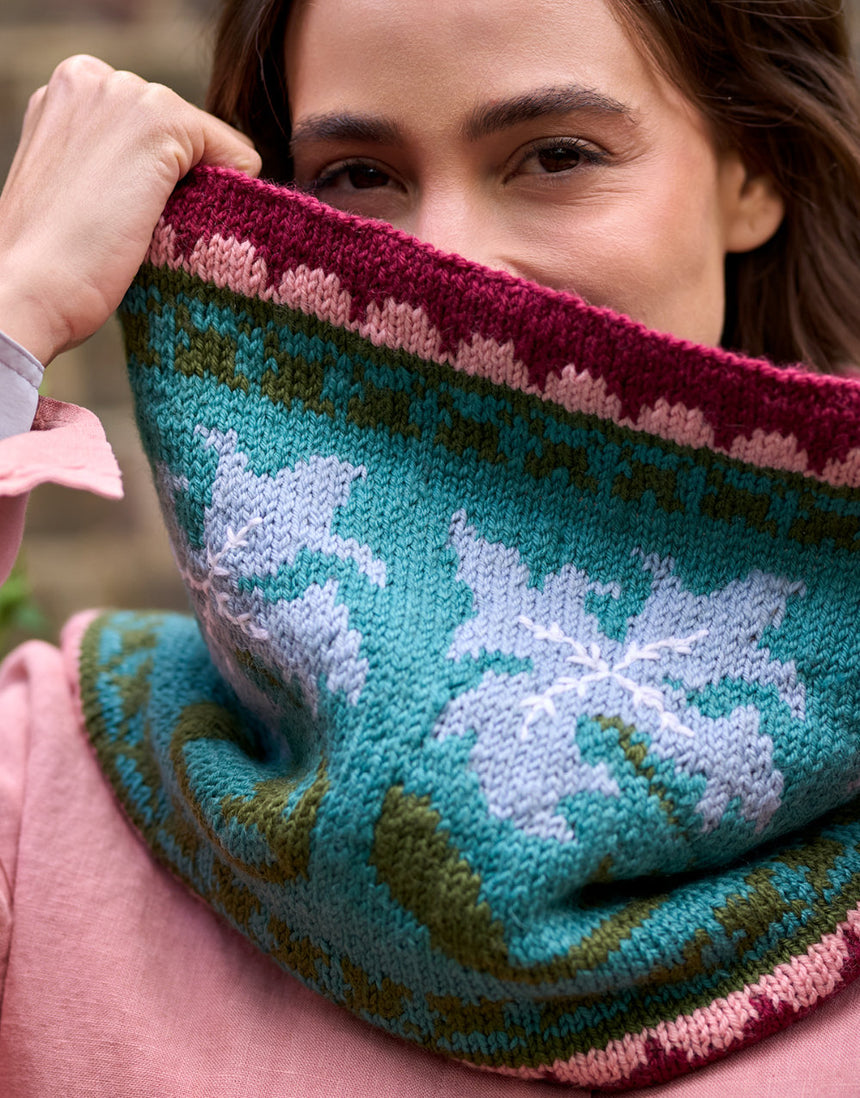 Golden Lily Reversible Cowl Yarn & Pattern Knitting Kit, West Yorkshire Spinners