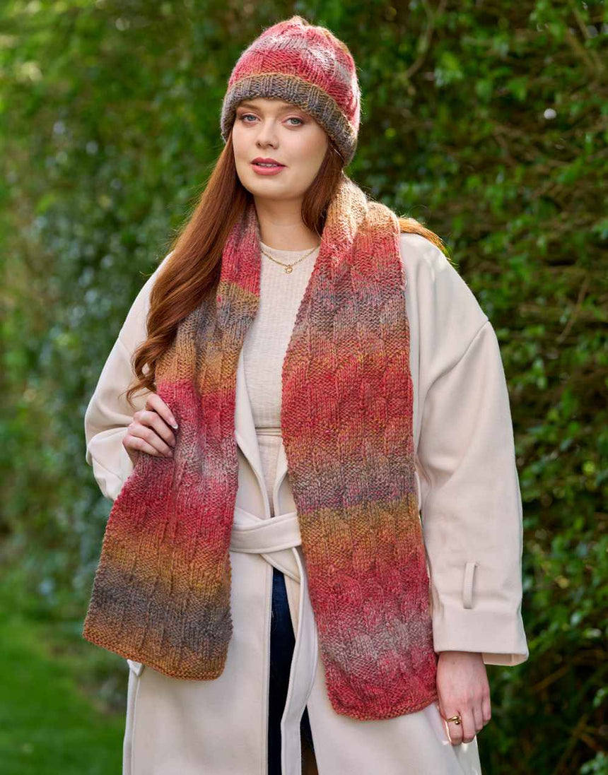 Lumi Hat & Scarf Knitting Pattern for Re:Treat Twist Chunky Yarn, Chloe Birch