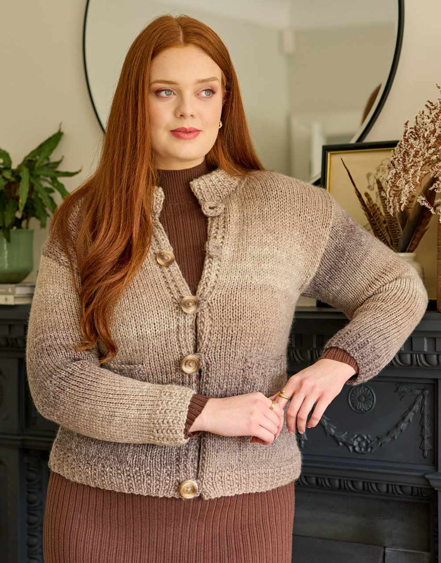 Selene Gilet & Jacket Knitting Pattern for Re:Treat Twist Chunky Yarn, Chloe Birch