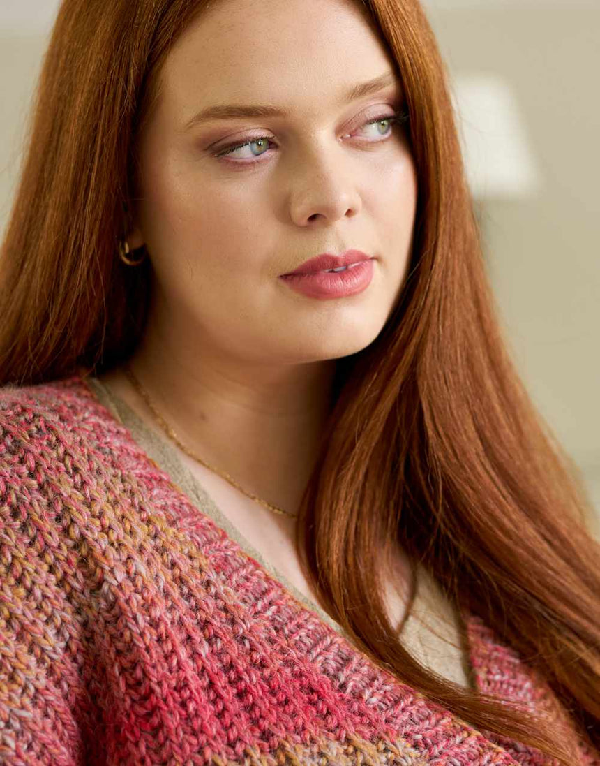 Thora Cardigan Knitting Pattern for Re:Treat Twist Chunky Yarn, Chloe Birch