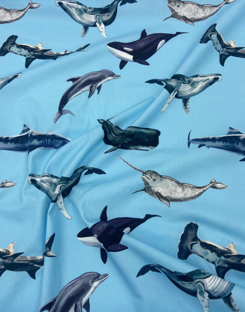 Ocean Giants Fine Cotton Poplin Fabric