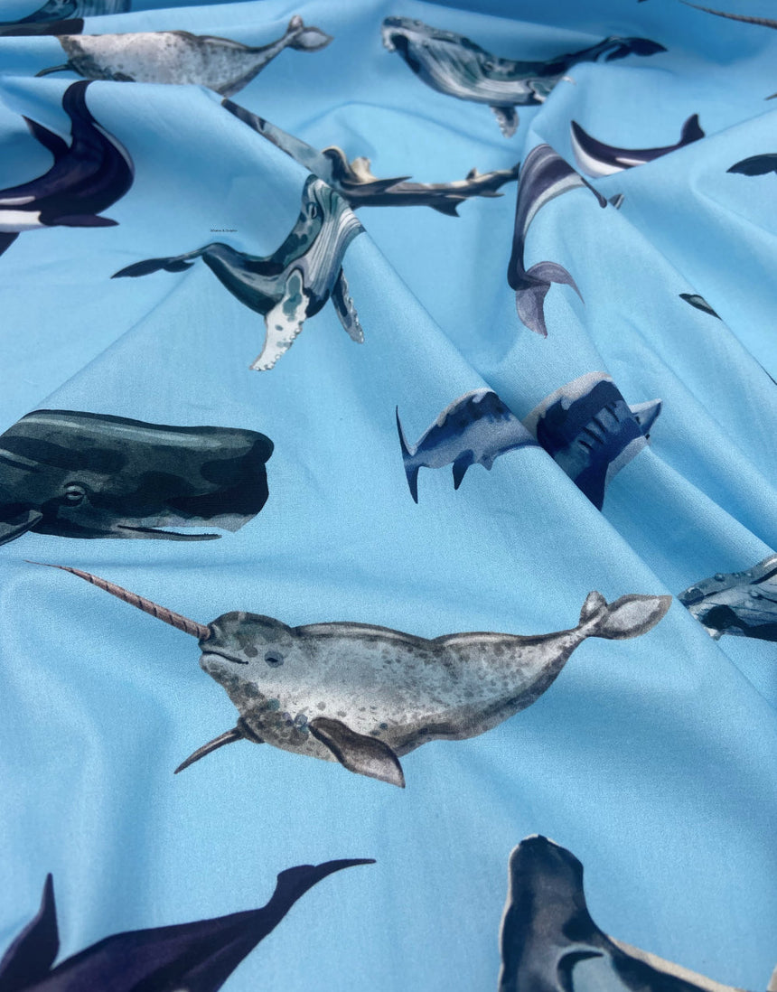 Ocean Giants Fine Cotton Poplin Fabric