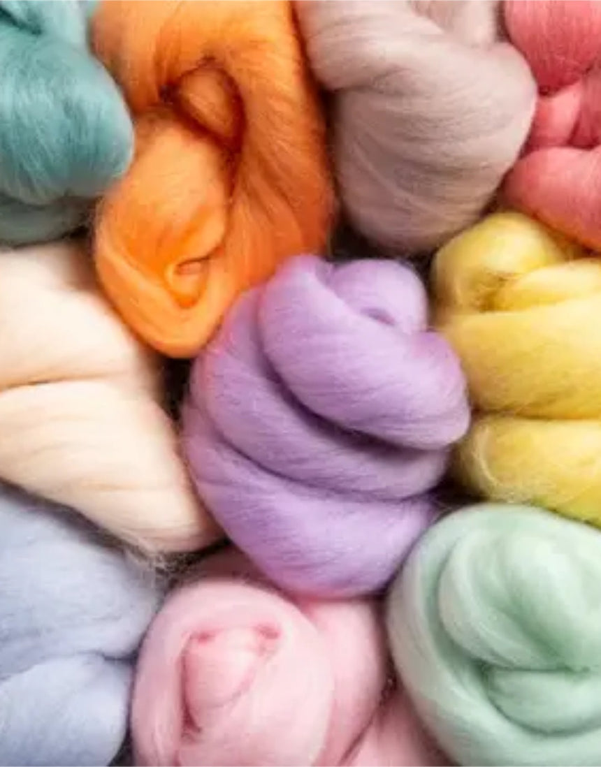 Pastels Wool Bundle for Felting and Fibre Crafts, Hawthorn Handmade