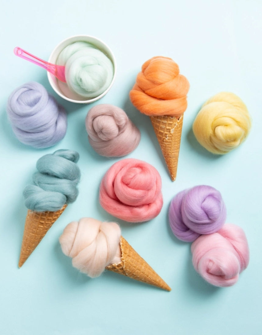 Pastels Wool Bundle for Felting and Fibre Crafts, Hawthorn Handmade