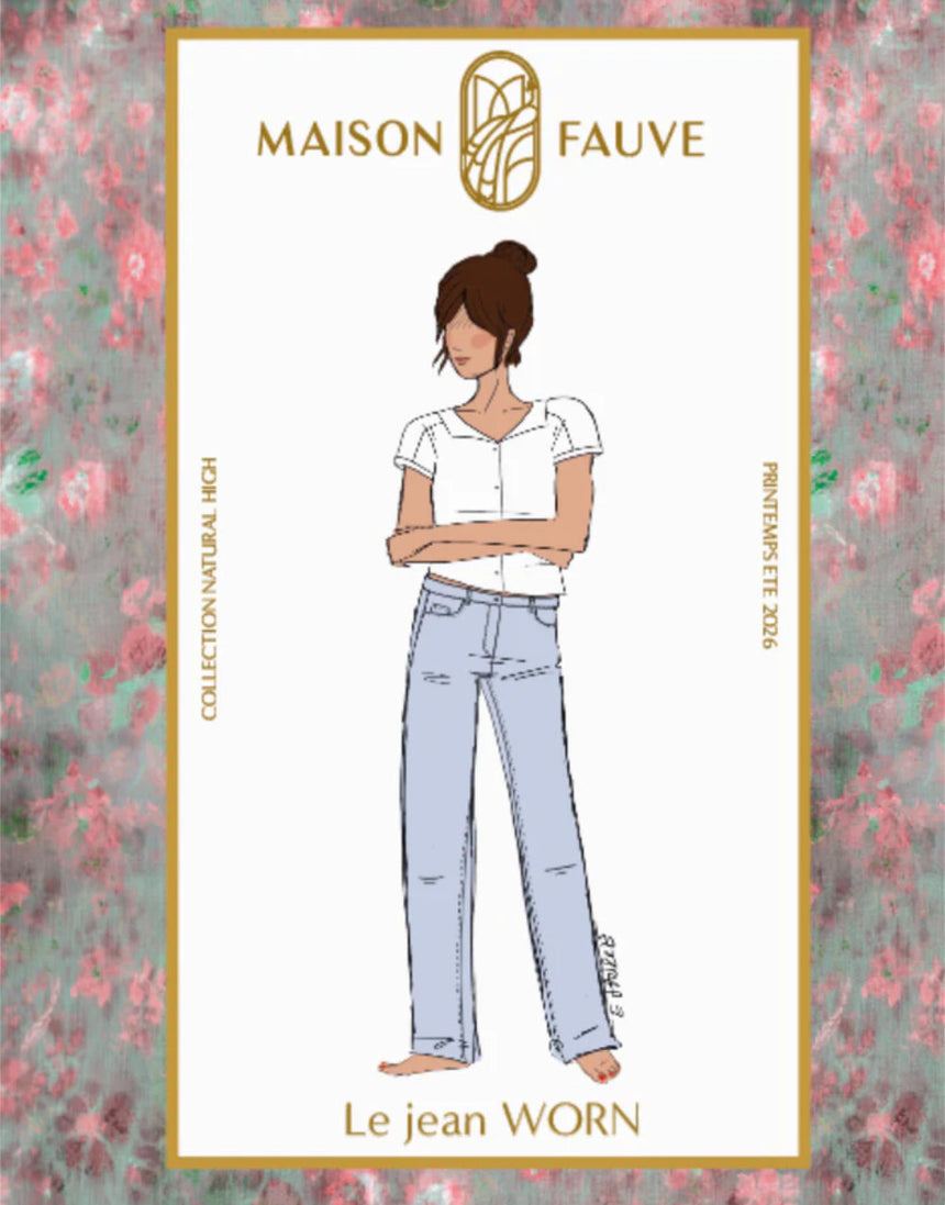 Worn Jeans Paper Sewing Pattern, Maison Fauve