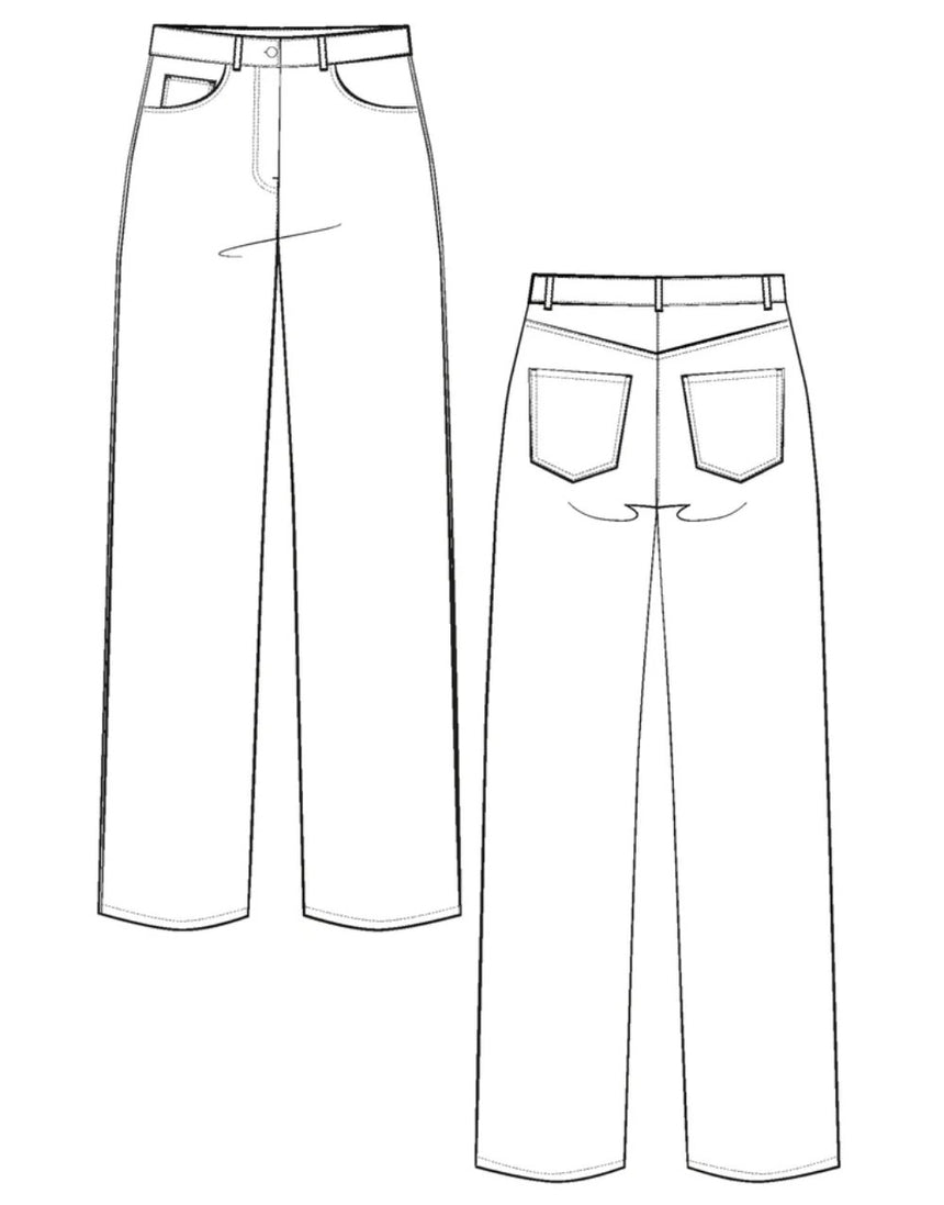 Worn Jeans Paper Sewing Pattern, Maison Fauve