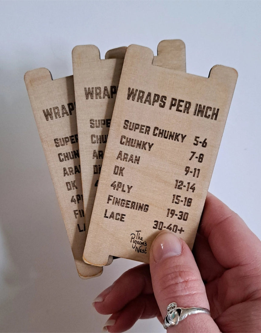 Wraps Per Inch (WPI) Yarn Weight Tool Wooden Gauge, The Pigeon's Nest