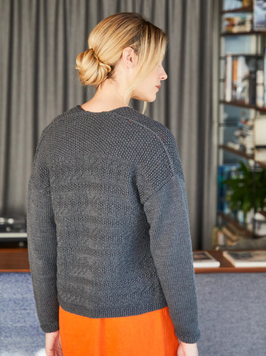 Anni Textured Throw-On Cardigan Knitting Pattern for ColourLab Aran Yarn