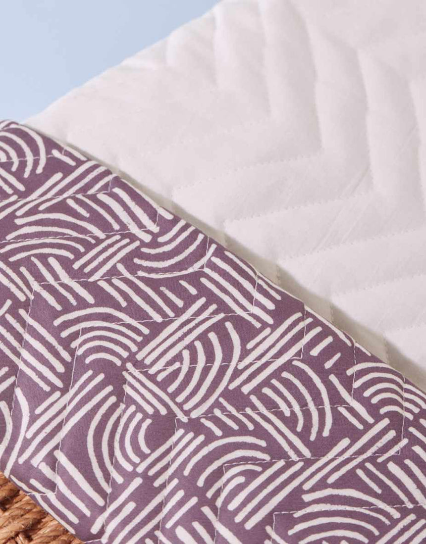 Atelier Brunette Quilted Fabric Geometric / Purple Parma Quilted Cotton Hopscotch Divine Fabric, Atelier Brunette 15801