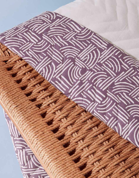 Atelier Brunette Quilted Fabric Geometric / Purple Parma Quilted Cotton Hopscotch Divine Fabric, Atelier Brunette 15801