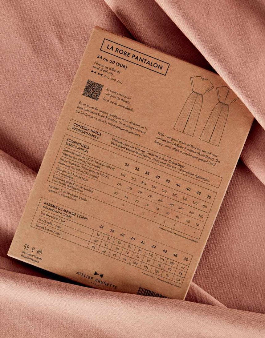 La Robe Pantalon Jumpsuit Sewing Pattern, Atelier Brunette