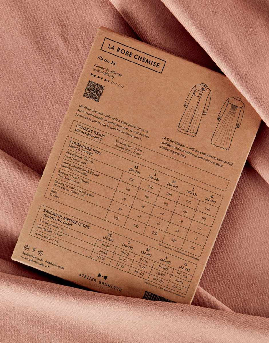 La Robe Chemise Shirt Dress Sewing Pattern, Atelier Brunette