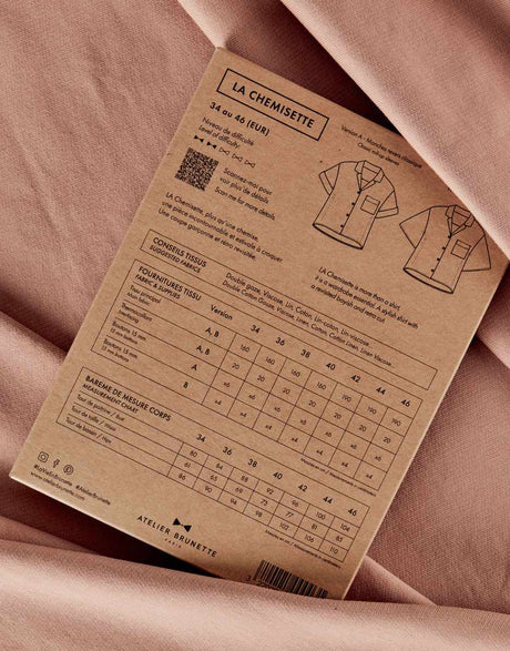 Atelier Brunette Tops Shirts & Blouses La Chemisette Blouse Sewing Pattern, Atelier Brunette 15532