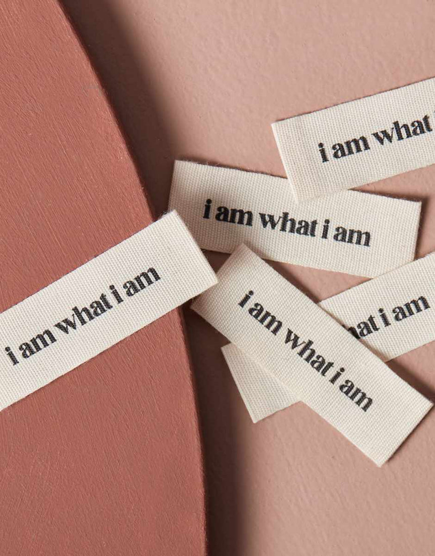 I Am What I Am, Woven Sewing Labels - Pack of 5