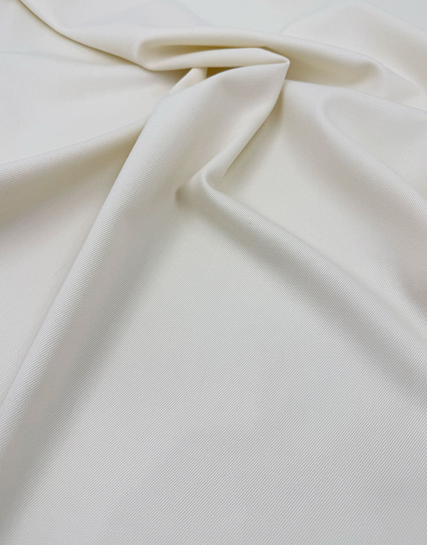 Winter White Wool Twill Fabric