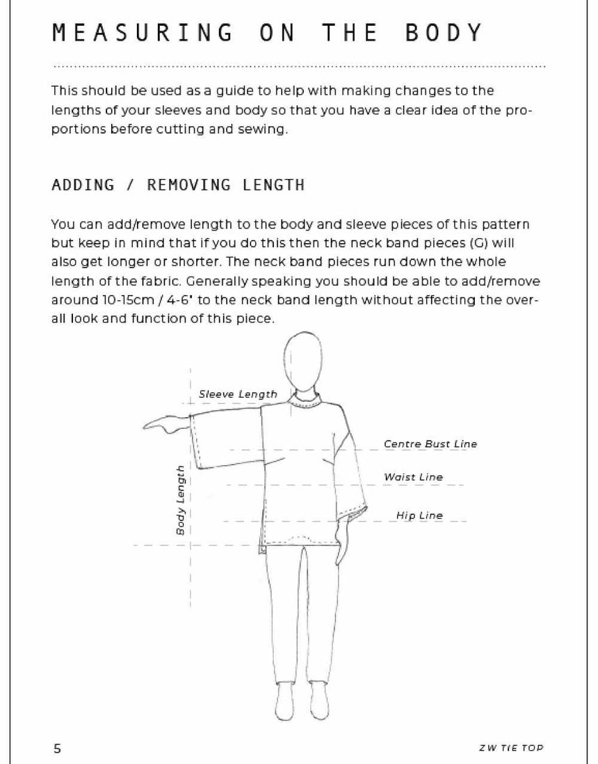 Tie Top Zero Waste Sewing Pattern, Birgitta Helmersson